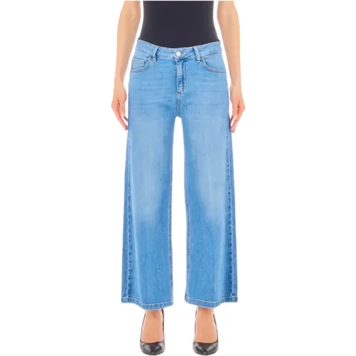 Wide Cropped Jeans , female, Sizes: W32, W28, W29, W25, W31, W27, W26, W30 - Liu Jo - Modalova