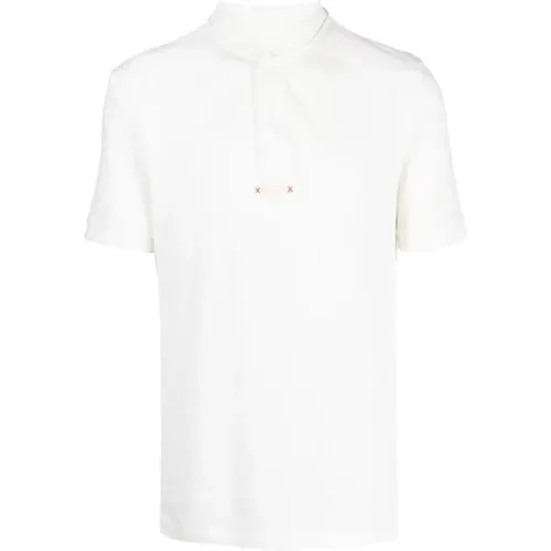 Polo Shirt ohne Kragen mit Signaturstich - Maison Margiela - Modalova