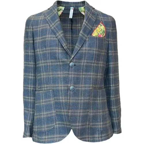 Checkered Men Jacket with Pockets , male, Sizes: M - 0-105 - Modalova
