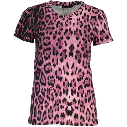 Patterned Short Sleeve T-Shirt with Logo , female, Sizes: XS, L, S, 2XL, M - Cavalli Class - Modalova