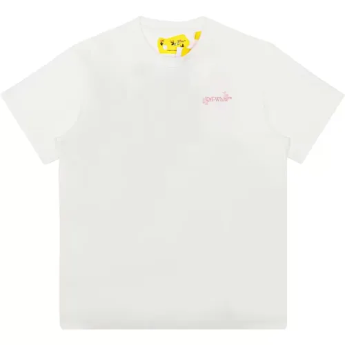 Kinder Weiß Rosa Logo Print T-Shirt Off - Off White - Modalova