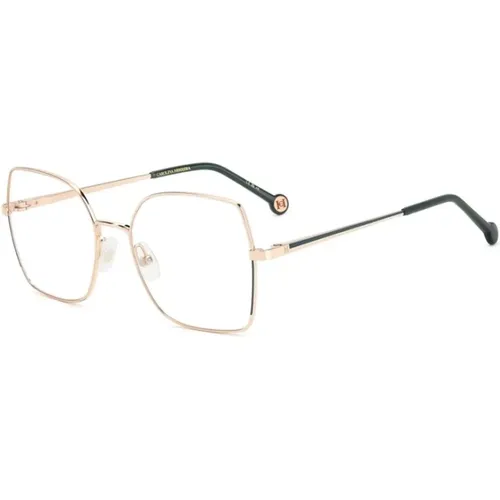 Gold Grüne Rahmenbrille , unisex, Größe: 55 MM - Carolina Herrera - Modalova