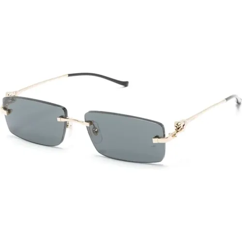 Gold Sunglasses for Everyday Use , unisex, Sizes: 58 MM - Cartier - Modalova