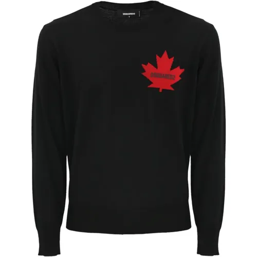 Maple Leaf Wool Sweater , male, Sizes: S - Dsquared2 - Modalova