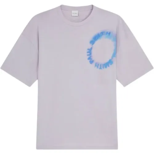 Light Blue Crew Neck T-Shirt with Solar Flare Logo , male, Sizes: M - Paul Smith - Modalova