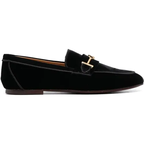 Velvet Loafers Flat Shoes , female, Sizes: 7 UK - TOD'S - Modalova
