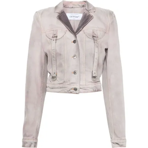 Gebrannte Lila Cargo Jacke - Off White - Modalova