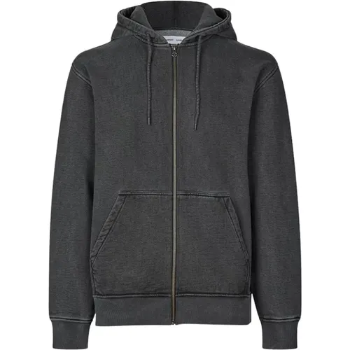 Gewaschener Jersey Hoodie mit Reißverschluss , Herren, Größe: L - Samsøe Samsøe - Modalova