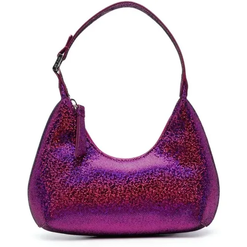 Fuchsia Glitter Shoulder Bag , female, Sizes: ONE SIZE - By FAR - Modalova