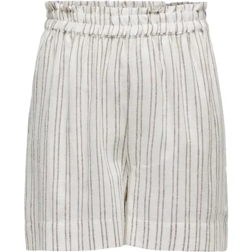 Pinstripe Linen-Viscose Shorts , female, Sizes: XS, M, S, L, XL - Only - Modalova
