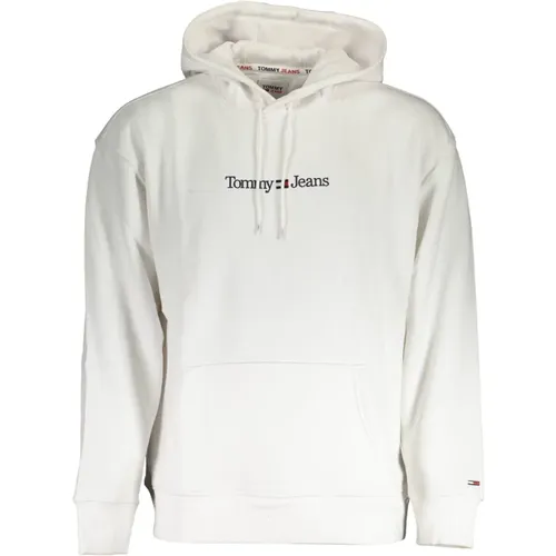 Weiße Kapuzenpullover mit Reißverschluss und Logo , Herren, Größe: 2XL - Tommy Hilfiger - Modalova