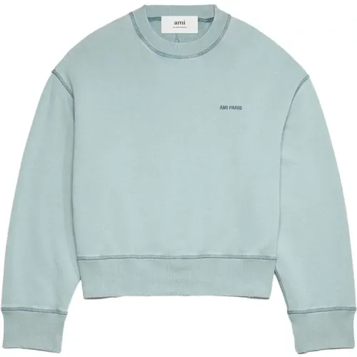 Clear Cotton Sweatshirt , female, Sizes: XS - Ami Paris - Modalova