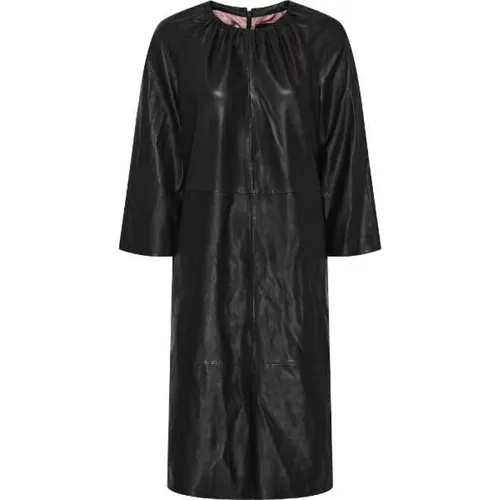 Leather Dress - Stylish Design, Three-Quarter Sleeves , female, Sizes: M, L - Btfcph - Modalova