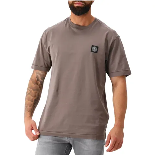 Logo Patch Tee Walnuss Braun , Herren, Größe: XL - Stone Island - Modalova