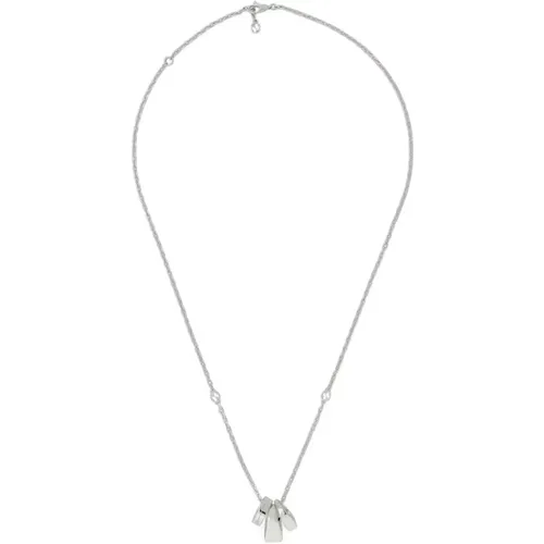 Diagonal Tag Silver Necklace , male, Sizes: ONE SIZE - Gucci - Modalova