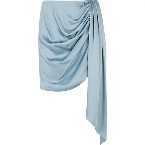 Clear Mae Draped Satin Mini Skirt , female, Sizes: 3XL, L - Simkhai - Modalova