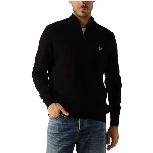 Quarter Zip Baumwolle Merino Pullover , Herren, Größe: 2XL - Lyle & Scott - Modalova