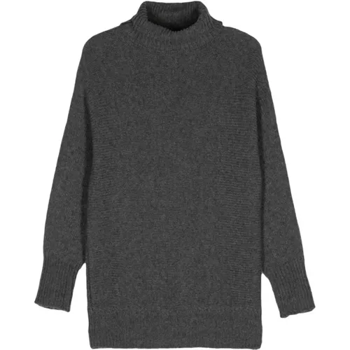 Grey Wool Roll Neck Sweater , female, Sizes: S, M, XS - Alysi - Modalova