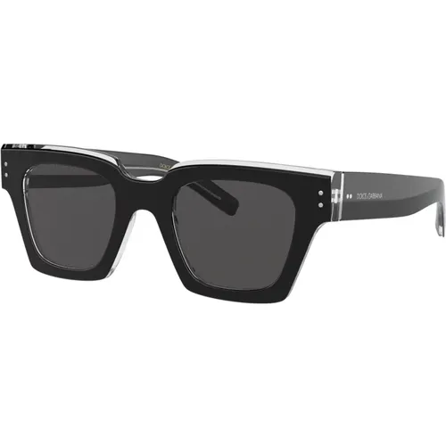 Crystal/Dark Grey Sunglasses , male, Sizes: 48 MM - Dolce & Gabbana - Modalova