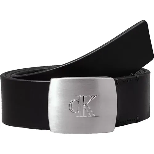 Luxury Leather Belt Clamp , male, Sizes: 100 CM, 105 CM, 95 CM - Calvin Klein - Modalova