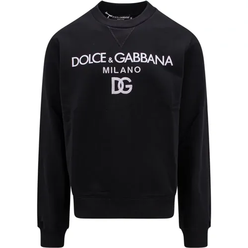 Cotton Sweatshirt with Frontal Logo , male, Sizes: S, L, 2XL, XL - Dolce & Gabbana - Modalova