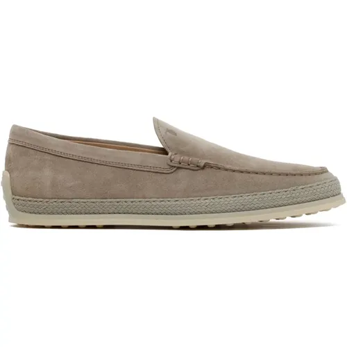 Leather Suede Espadrille Loafers , male, Sizes: 7 UK, 10 UK - TOD'S - Modalova