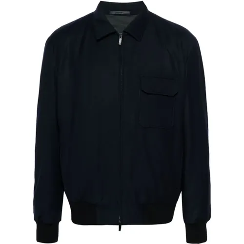 Blaue Gesteppte Jacke Klassisches Design,Blaue Wollblousonjacke - Giorgio Armani - Modalova