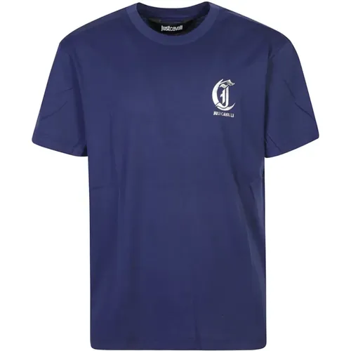 Blaue T-Shirts und Polos ***cv , Herren, Größe: L - Just Cavalli - Modalova