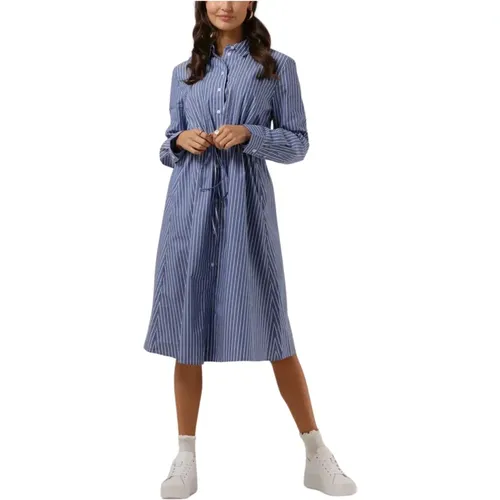 Gestreiftes Midi Shirtkleid , Damen, Größe: S - Tommy Hilfiger - Modalova