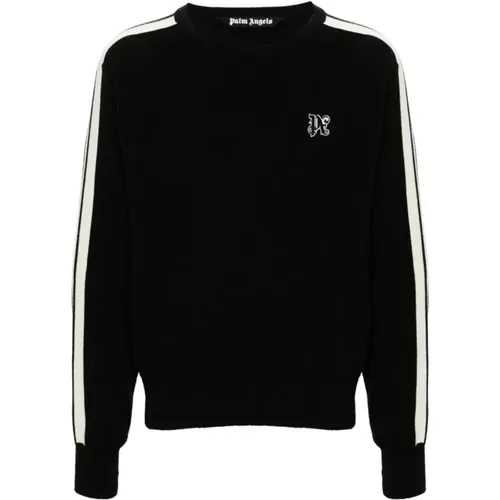 Monogram Crew Neck Sweater , Herren, Größe: M - Palm Angels - Modalova