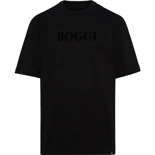 Baumwoll-T-Shirt , Herren, Größe: M - Boggi Milano - Modalova