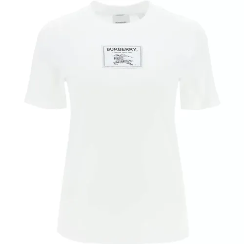 Weißes Baumwoll-T-Shirt - Regular Fit - Burberry - Modalova