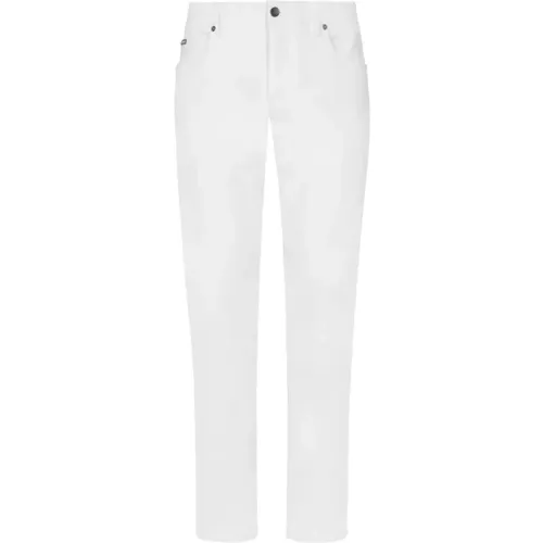 Slim-Leg Jeans with Logo Plaque , female, Sizes: 2XL, 3XL - Dolce & Gabbana - Modalova