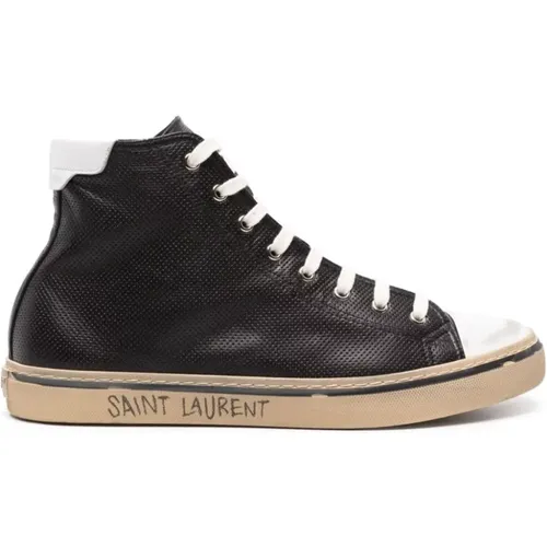 Lace-Up Sneakers with Signature Detail , male, Sizes: 10 1/2 UK, 9 1/2 UK, 10 UK, 7 1/2 UK - Saint Laurent - Modalova