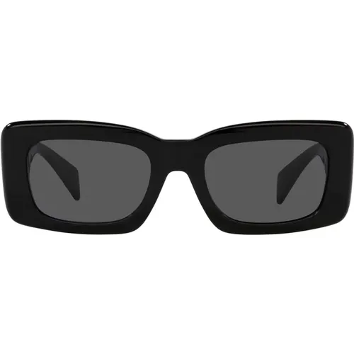Rectangular Sunglasses with Dark Grey Lens and Frame , unisex, Sizes: 54 MM - Versace - Modalova