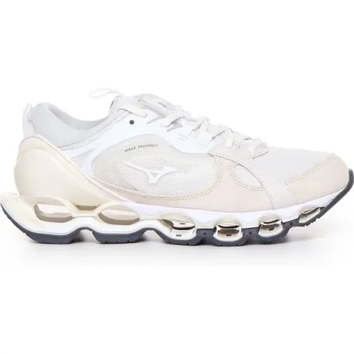 Weiße Sneakers mit Wildleder- und Mesh-Einsätzen , Herren, Größe: 43 EU - Mizuno - Modalova