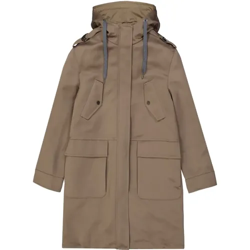 Braune Baumwollparka für Frauen - BRUNELLO CUCINELLI - Modalova