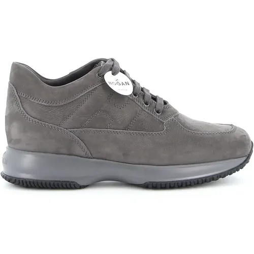 Grey Flat Shoes with Suede Upper , male, Sizes: 5 1/2 UK - Hogan - Modalova