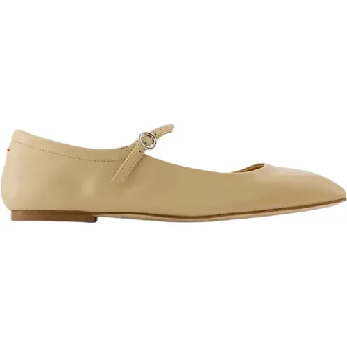 Leder Ballerinas Latte Runde Spitze - aeyde - Modalova