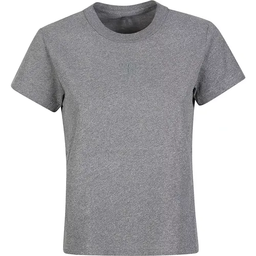 Womens Alexander Wang grey Glitter Logo T-Shirt