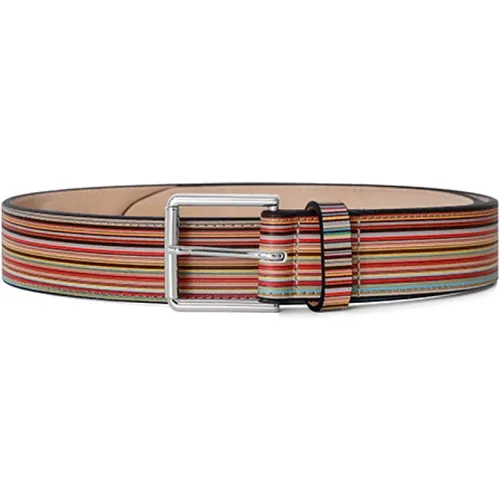 Gestreifter Ledergürtel , Herren, Größe: 85 CM - Paul Smith - Modalova