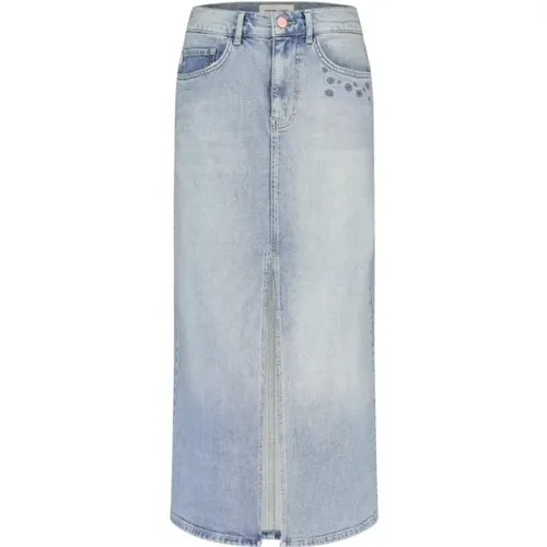 Blaue Denim Midi-Rock mit Taschen , Damen, Größe: 2XL - Fabienne Chapot - Modalova