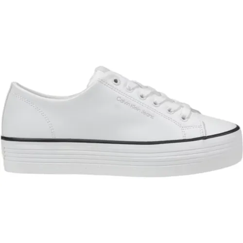 Leder Damen Sneakers Frühling/Sommer Kollektion , Damen, Größe: 39 EU - Calvin Klein Jeans - Modalova