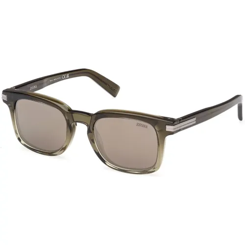 Dark /Brown Sunglasses Ez0230 , unisex, Sizes: 50 MM - Ermenegildo Zegna - Modalova