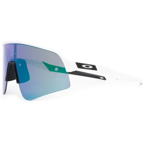 Weiße Sonnenbrille mit Original-Etui , Herren, Größe: 39 MM - Oakley - Modalova