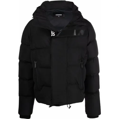 Logo Print Puffer Coat , male, Sizes: M - Dsquared2 - Modalova