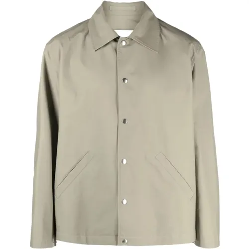 Cotton Shirt Jacket with Logo , male, Sizes: S - Jil Sander - Modalova