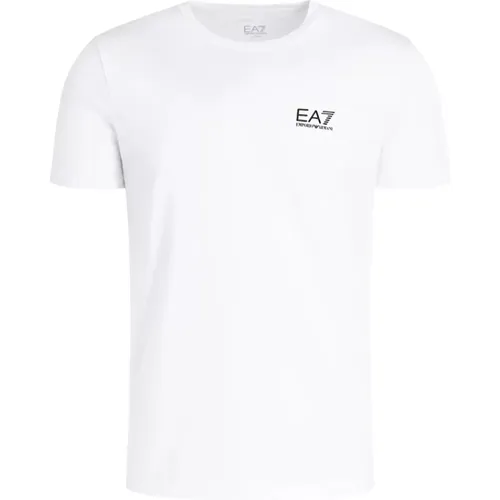 Minimalistisches T-Shirt mit kurzen Ärmeln , Herren, Größe: M - Emporio Armani EA7 - Modalova