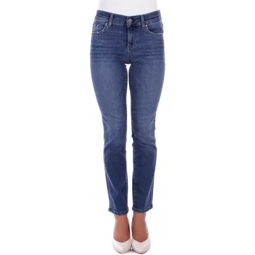 Denim Skinny Stretch Jeans mit Strass-Details , Damen, Größe: W26 - Liu Jo - Modalova