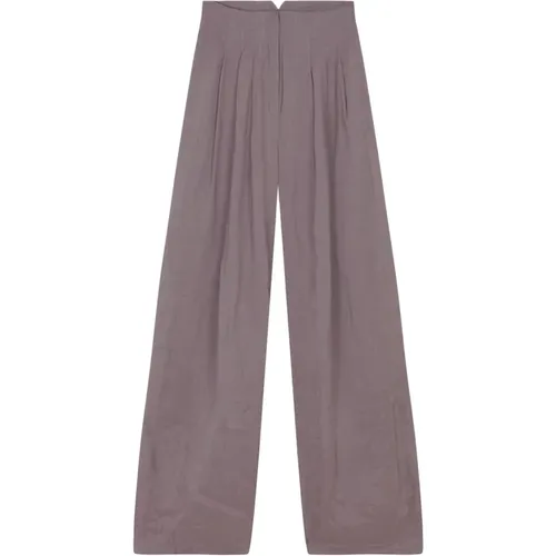 Lavendel Palazzo High-Waist Leinenhose , Damen, Größe: XS - Cortana - Modalova